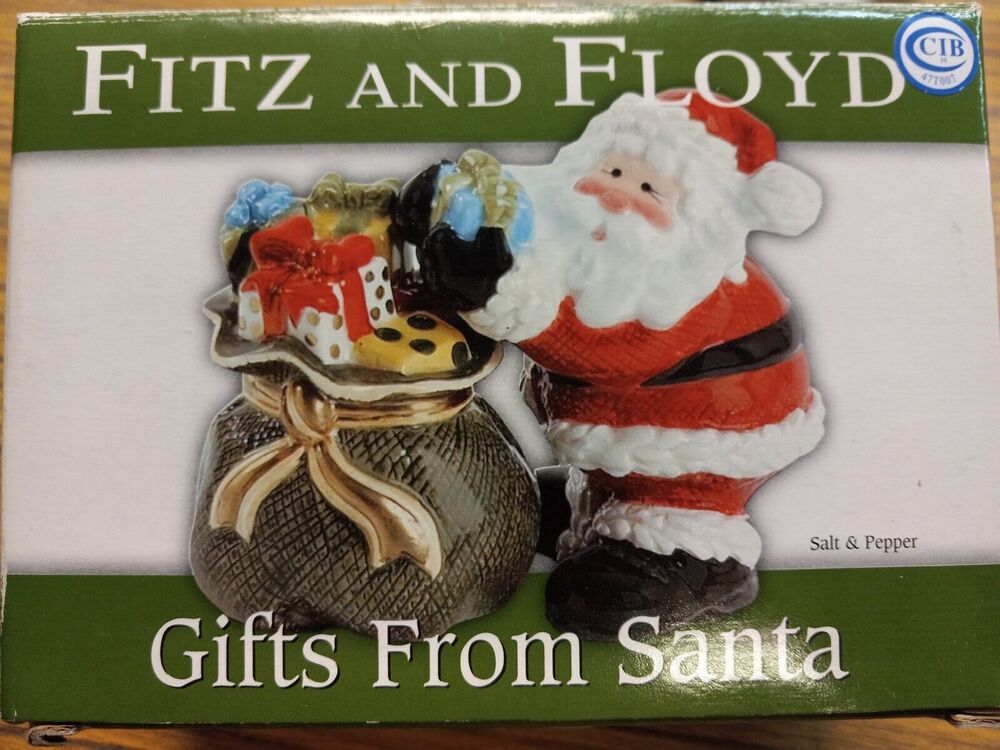 Fitz & Floyd Gifts From Santa Salt & Pepper Shakers Set with Original Box